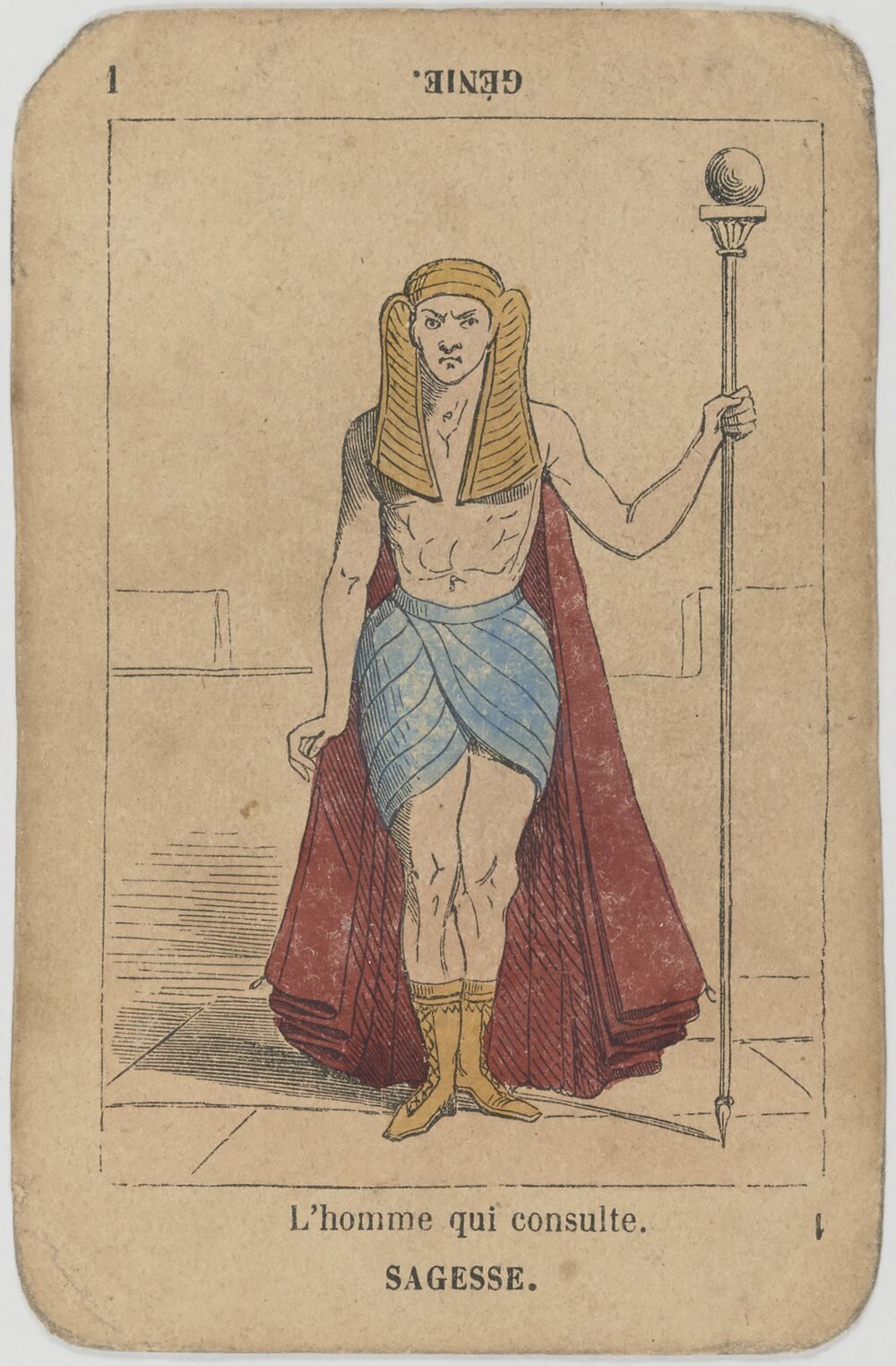 Wisdom card from a nineteenth-century divination deck